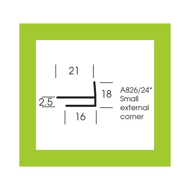 Altro Whiterock Chameleon Key Lime 6635 Small External Corner - 2.5m