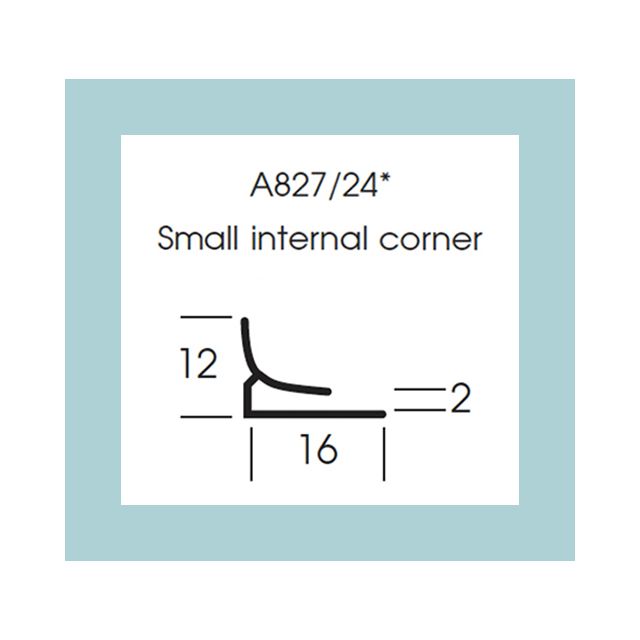 A827/25 Satins Small Internal Corner - 203 Mint