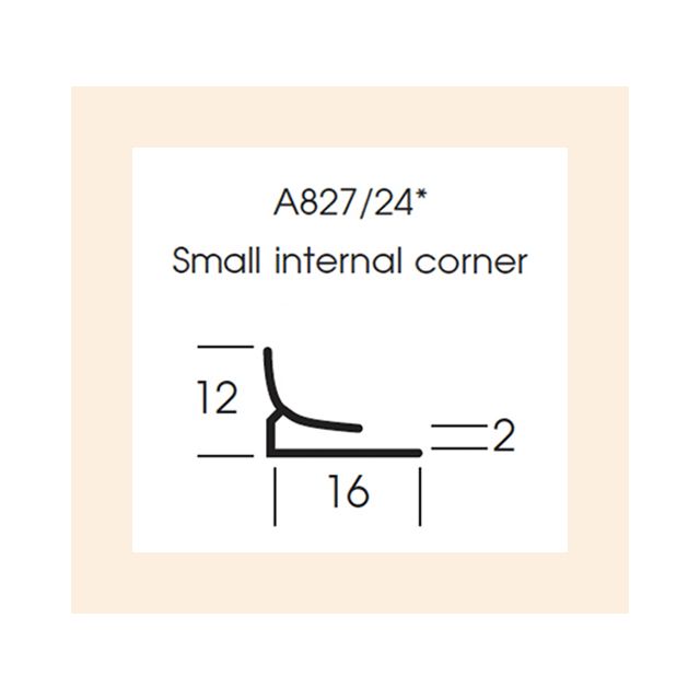 A827/25 Satins Small Internal Corner - 32 Oyster