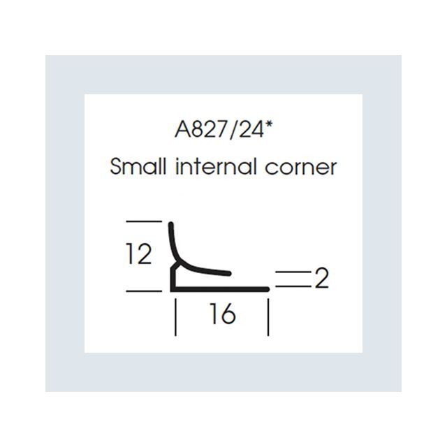 A827/25 Satins Small Internal Corner - 44 Ice