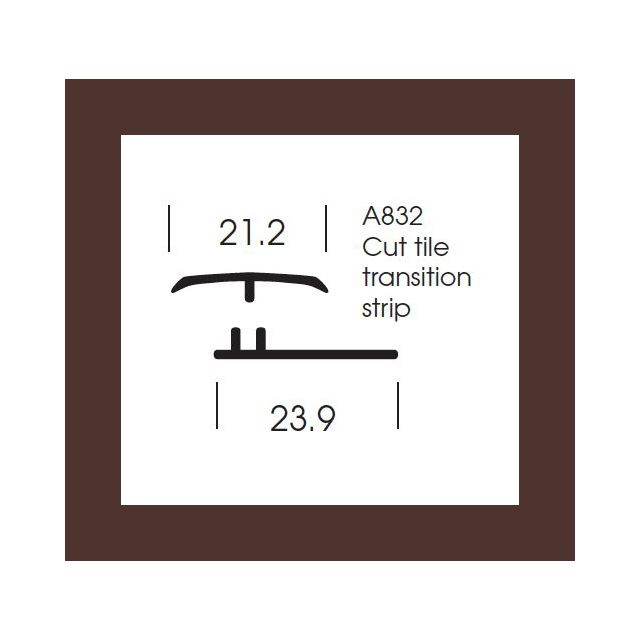 Altro Whiterock Wall Designs - Cut Tile Transition Strip - Bronze - 2.5m