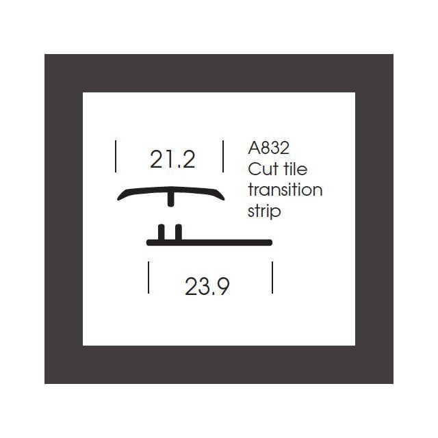 Altro Whiterock Wall Designs - Cut Tile Transition Strip - Graphite - 2.5m
