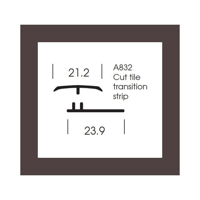 Altro Whiterock Wall Designs - Cut Tile Transition Strip - Nickel - 2.5m