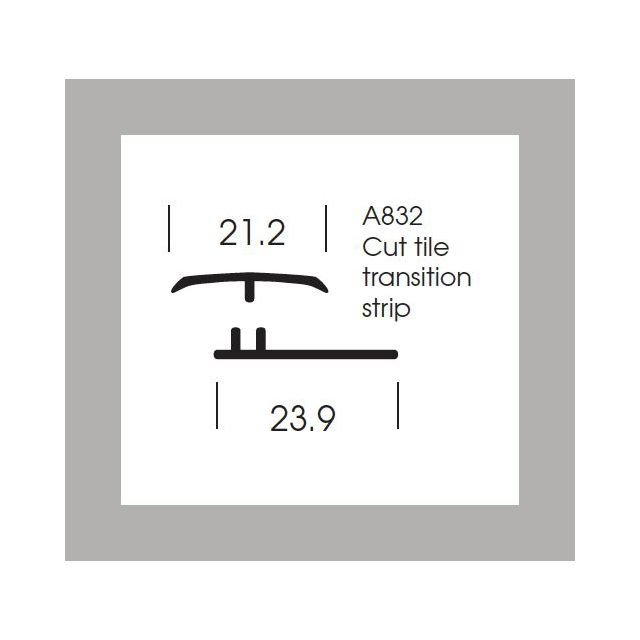 Altro Whiterock Wall Designs - Cut Tile Transition Strip - Silver - 2.5m