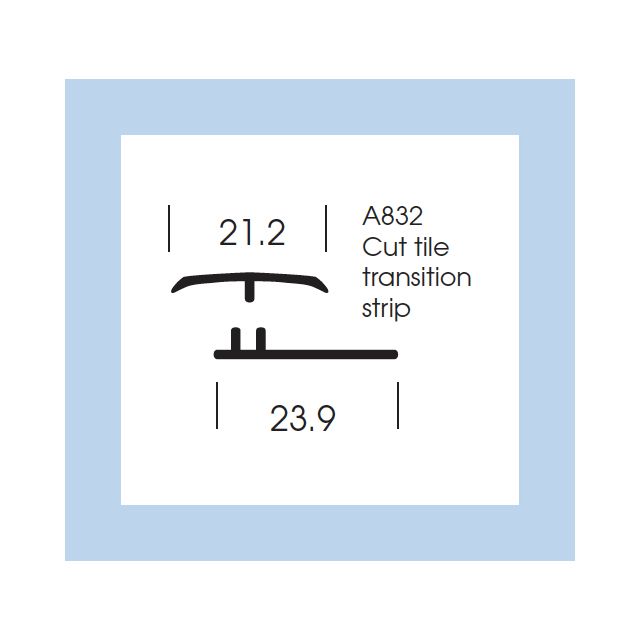 Altro Whiterock Satins Cut Tile Transition Strip - 207-Clarity - 2.5m