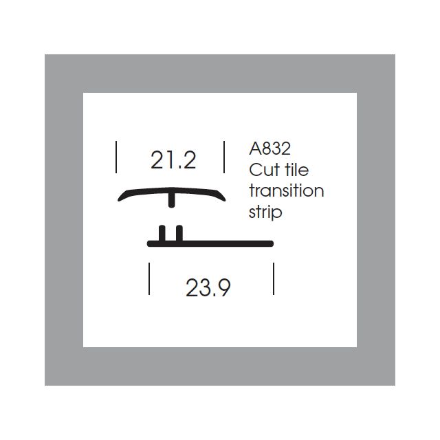 Altro Whiterock Satins Cut Tile Transition Strip - 208 Echo - 2.5m