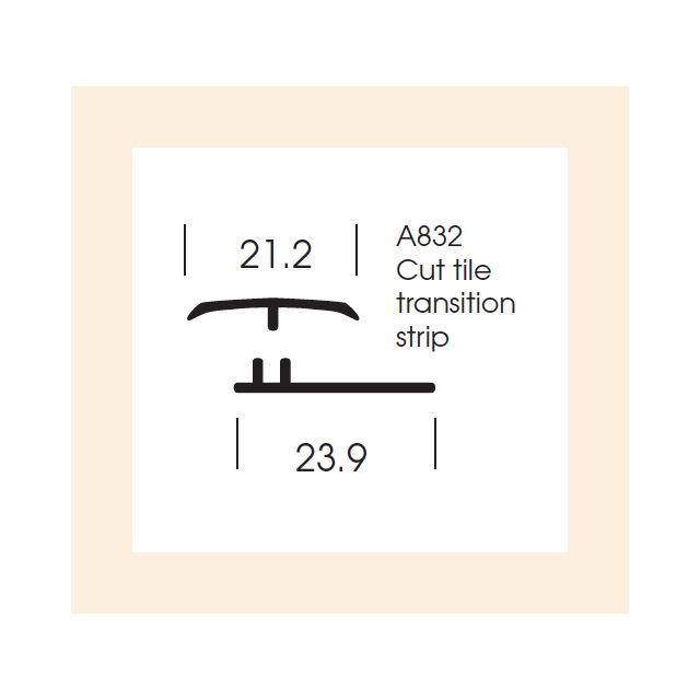 Altro Whiterock Satins Cut Tile Transition Strip - 32 Oyster - 2.5m