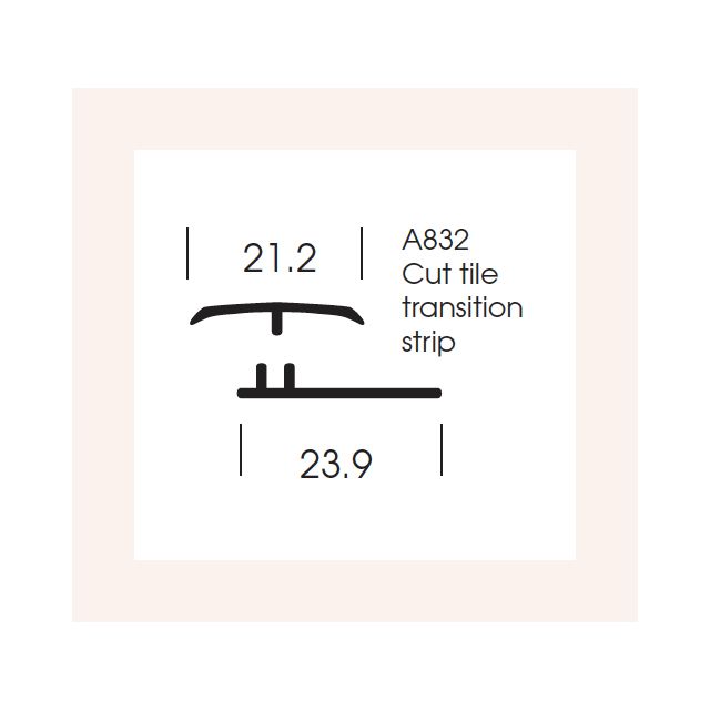 Altro Whiterock Satins Cut Tile Transition Strip - 41 Linen - 2.5m