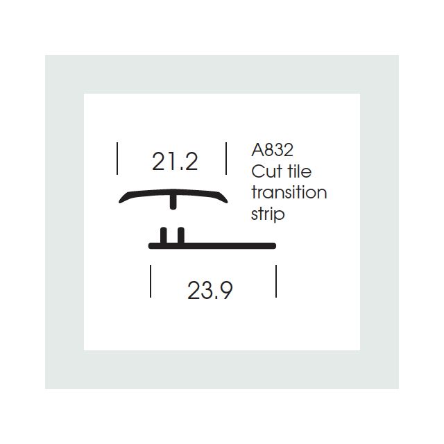 Altro Whiterock Satins Cut Tile Transition Strip - 43 Seafoam - 2.5m