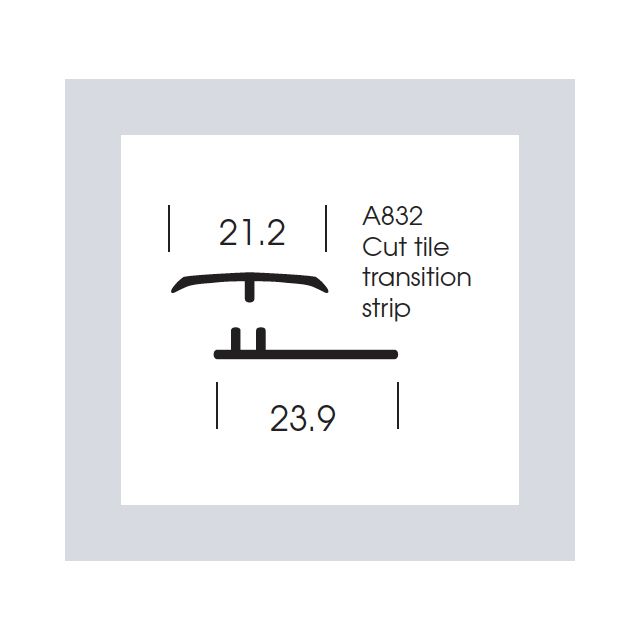 Altro Whiterock Satins Cut Tile Transition Strip - 53 Cesco - 2.5m