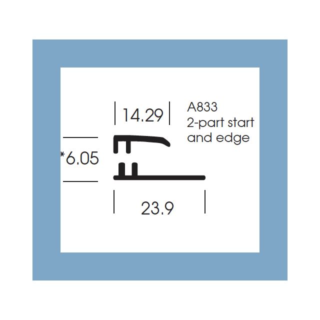 Altro Whiterock Chameleon 6611 Slip Stream Start and Edge trim - 3m