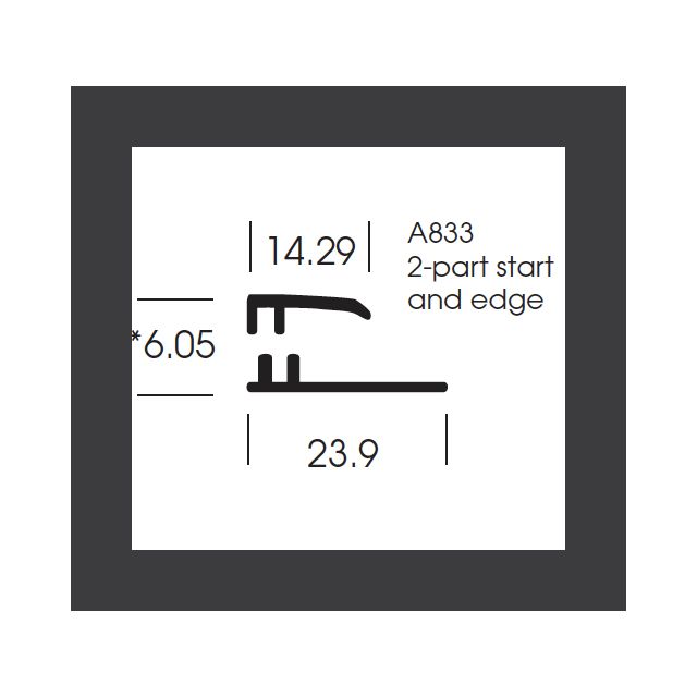 Altro Whiterock Chameleon 6612 Liquorice Start and Edge trim - 2.5m