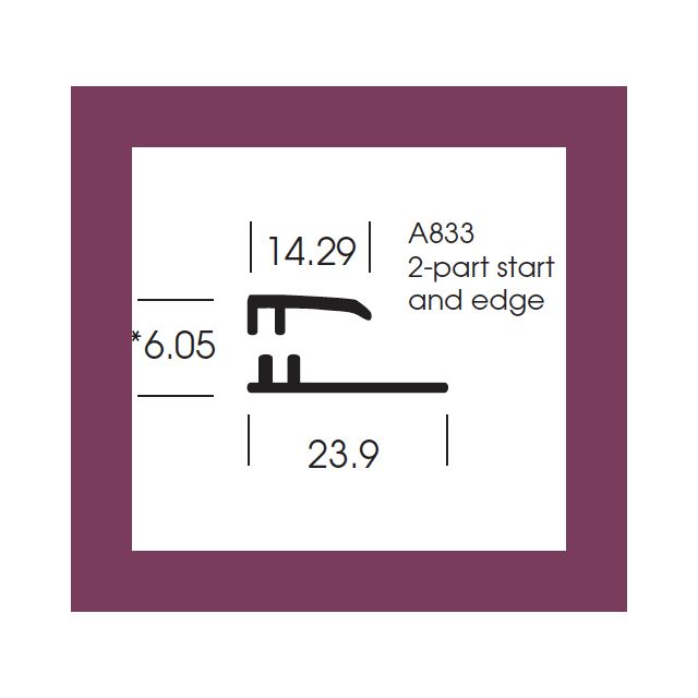 Altro Whiterock Chameleon Feng Shui 6617 Heavy Duty Start and Edge trim - 2.5m