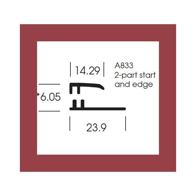Altro Whiterock Chameleon 6618 Moulin Rouge Start and Edge trim - 3m