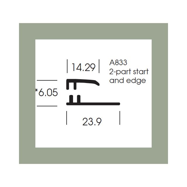 Altro Whiterock Chameleon Ice Queen 6629 Heavy Duty Start and Edge trim - 2.5m