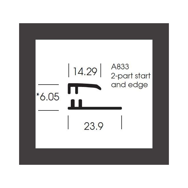 Altro Whiterock Wall Designs - Start and Edge trim - Graphite - 3.0m