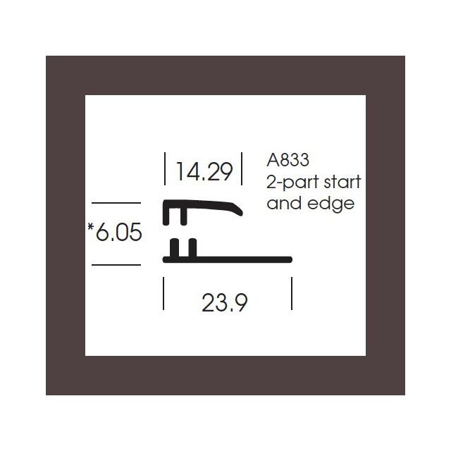 Altro Whiterock Wall Designs - Start and Edge trim - Nickel - 3.0m