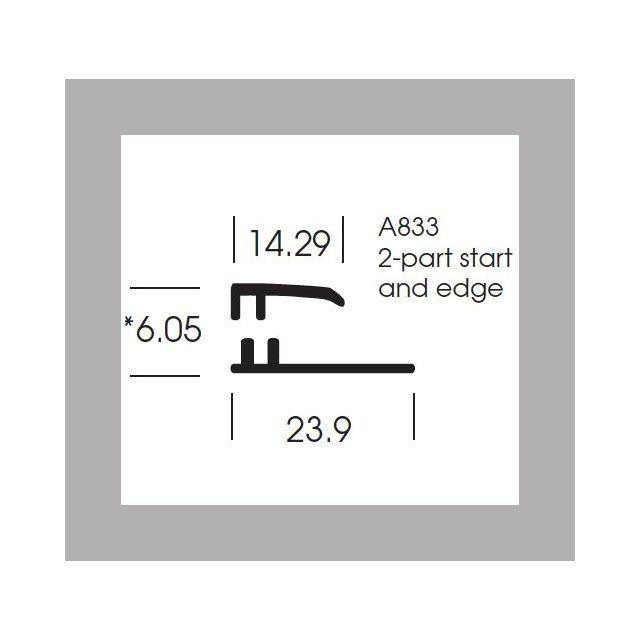 Altro Whiterock Wall Designs - Start and Edge trim - Silver - 2.5m