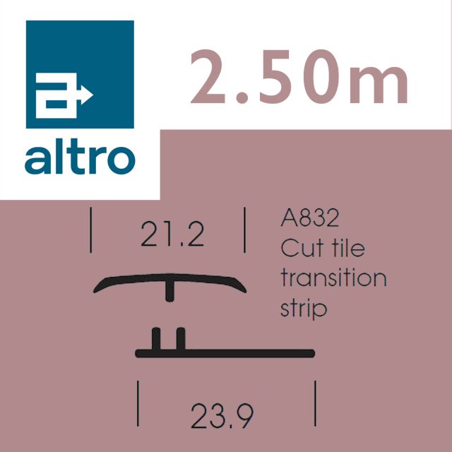 Altro Whiterock Satins Cut Tile Transition Strip - 231 Blush - 2.5m