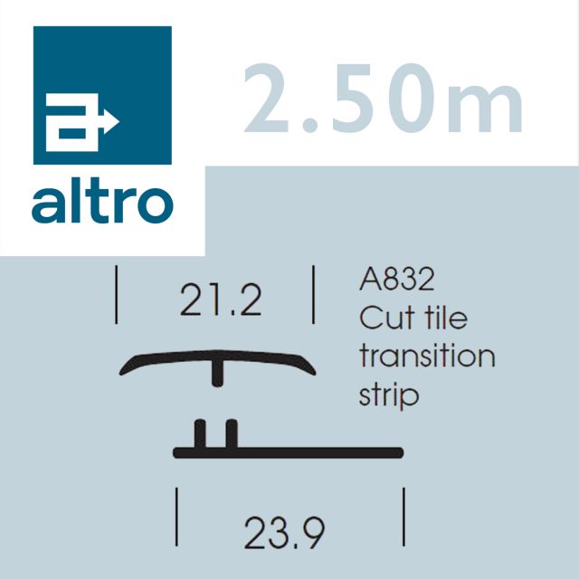 Altro Whiterock Satins Cut Tile Transition Strip - 228 Breeze - 2.5m