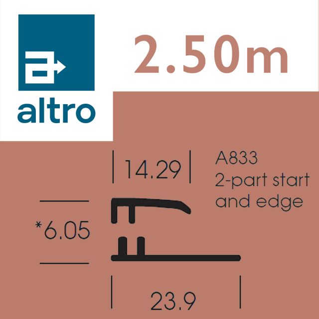 Altro Whiterock Satins Start and Edge trim - 224 Clay - 2.5m