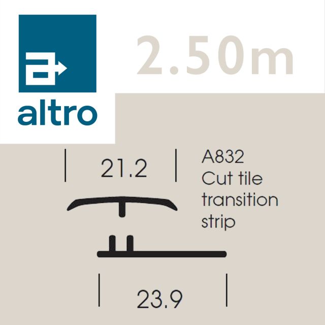 Altro Whiterock Satins Cut Tile Transition Strip - 233 Hessian - 2.5m
