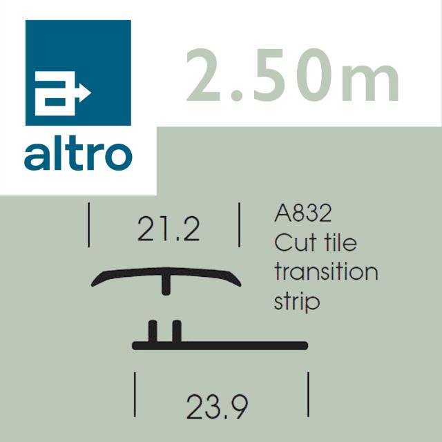 Altro Whiterock Satins Cut Tile Transition Strip - 227 Serenity - 2.5m