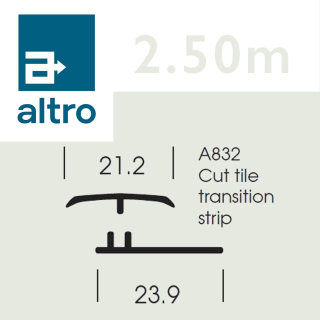Altro Whiterock Satins Cut Tile Transition Strip - 232 Spa - 2.5m