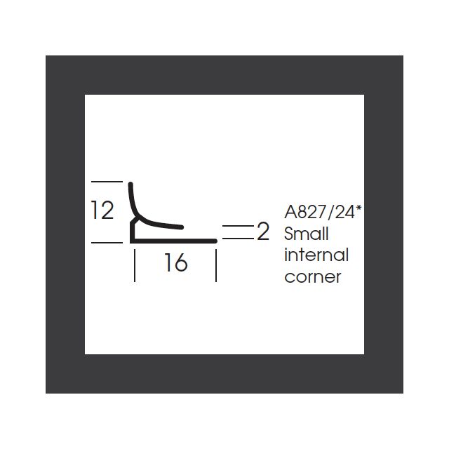 Altro Whiterock Chameleon Liquorice 6612 Small Internal Corner - 3m