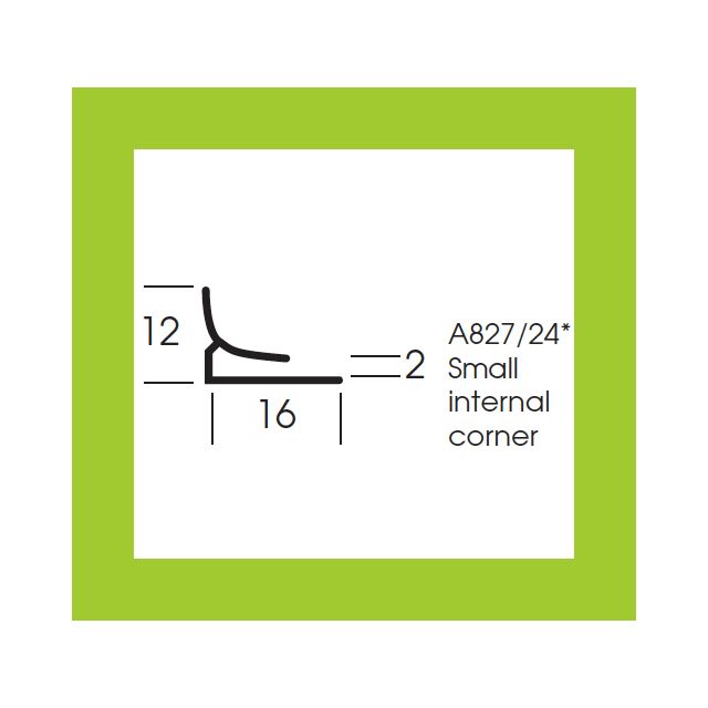Altro Whiterock Chameleon Key Lime 6635 Small Internal Corner - 2.5m