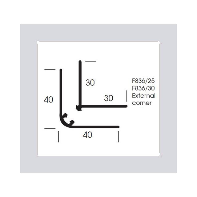 Altro Whiterock Satins External Angle F836/25 - 2.5m - 53 Cesco