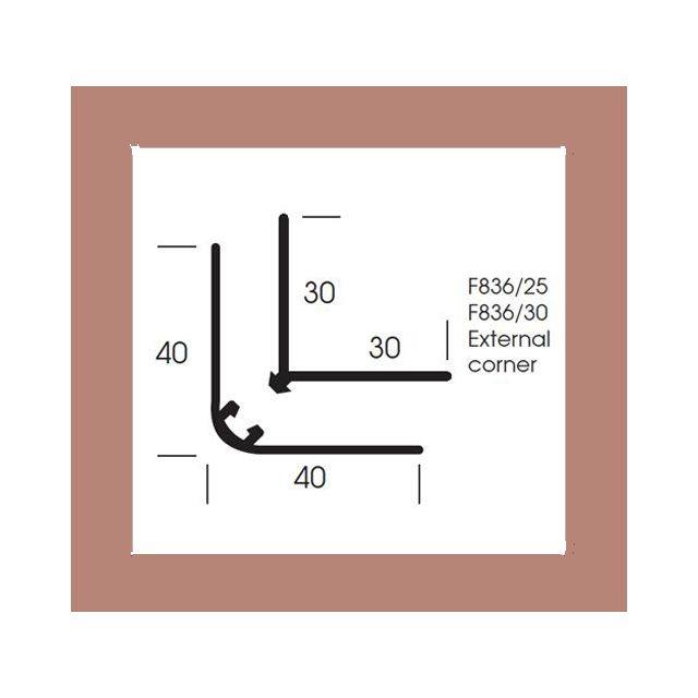 Altro Whiterock Satins External Angle F836/25 - 2.5m - 224 Clay