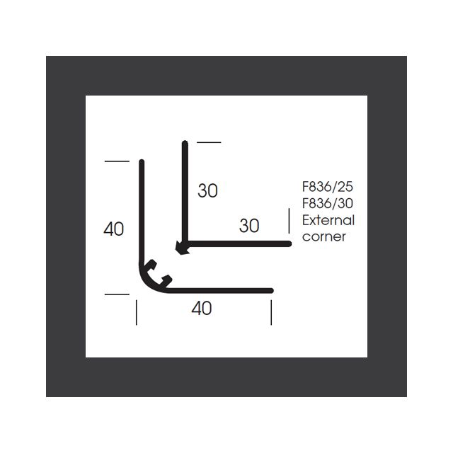 Altro Whiterock Chameleon Liquorice 6612 External Corner - 2.5m