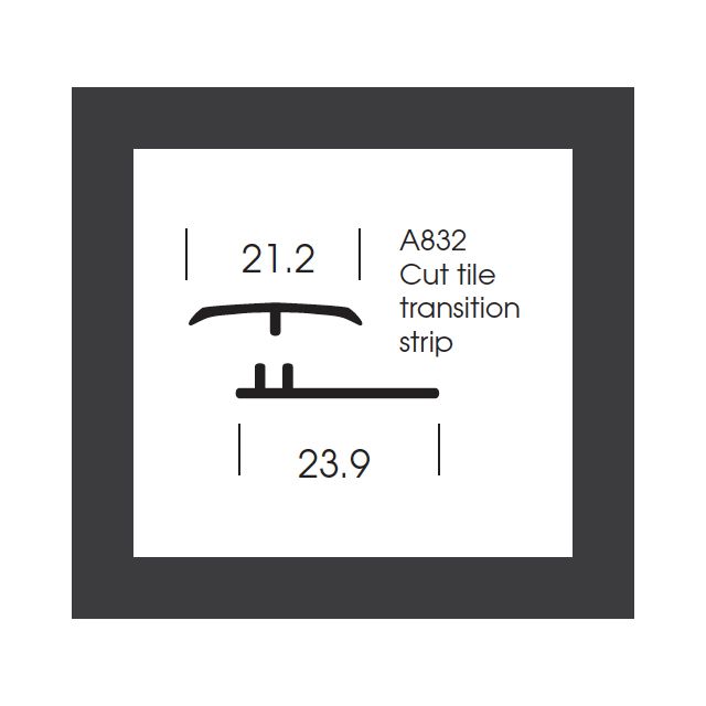 Altro Whiterock Chameleon 6612 Liquorice Cut Tile Transition Strip - 2.5m