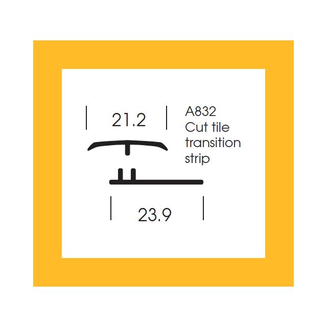 Altro Whiterock Chameleon 6636 Taxi Cab Cut Tile Transition Strip - 2.5m