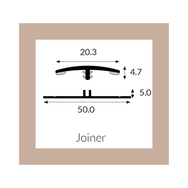 Hycom Satins Colour 2 Part Joining Trim - Sandstone - 2.5m