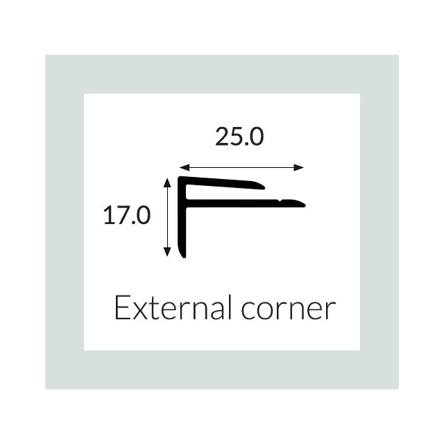 Hycom Satins Colour - External F Corner - Duck Egg - 2.5m