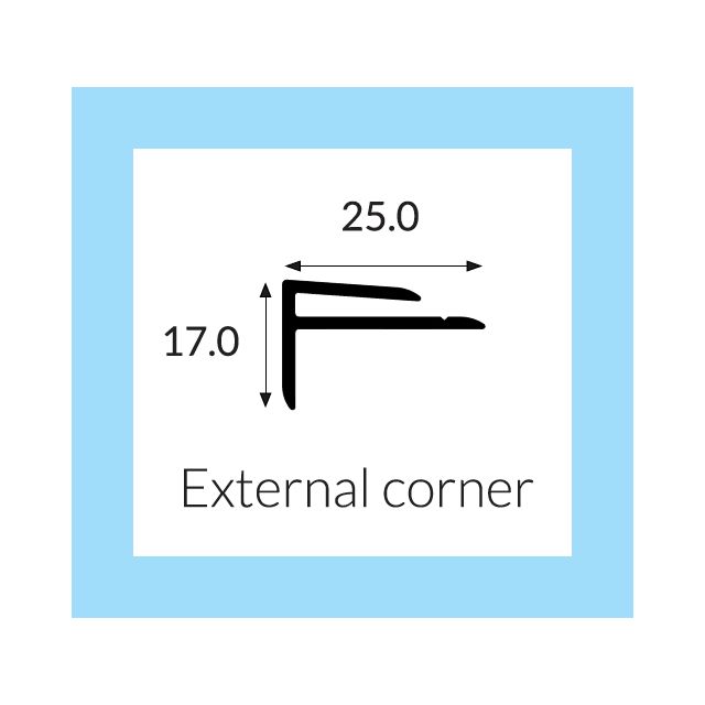 Hycom Satins Colour - External F Corner - Sky - 2.5m