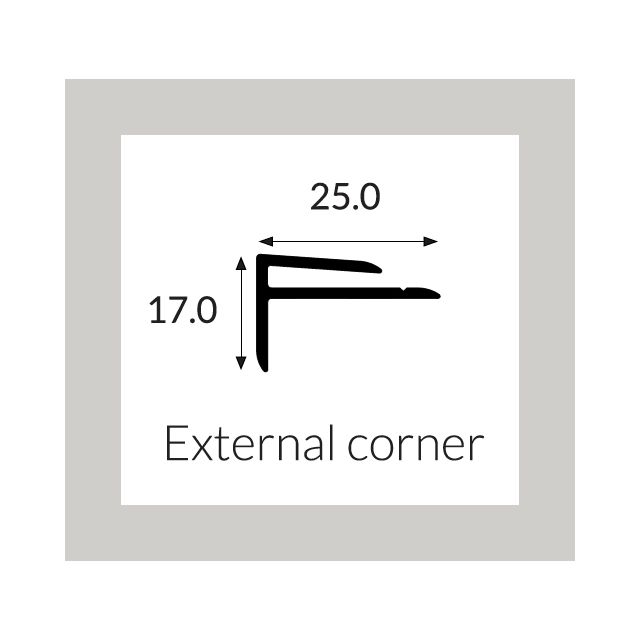 Hycom Satins Colour - External F Corner - Pebble - 3.0m