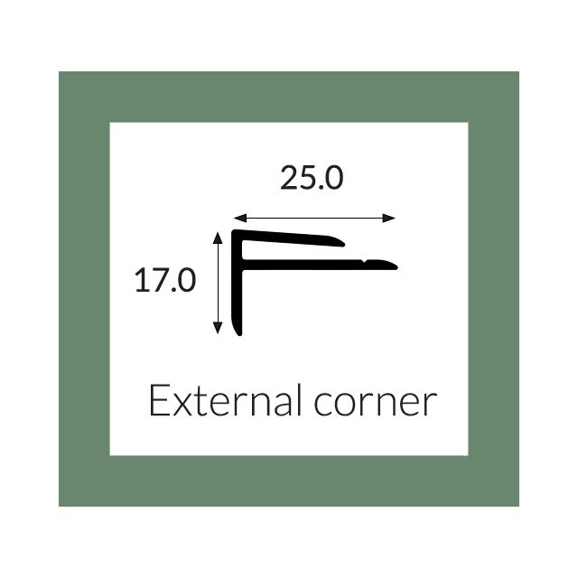 Hycom Satins Colour - External F Corner - Sandstone - 3.0m