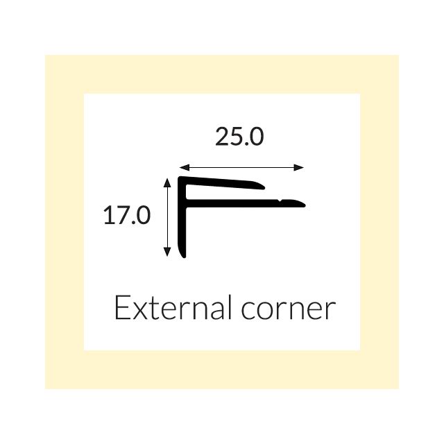 Hycom Satins Colour - External F Corner - Ivory - 3.0m