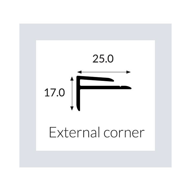 Hycom Satins Colour - External F Corner - Clay - 3.0m