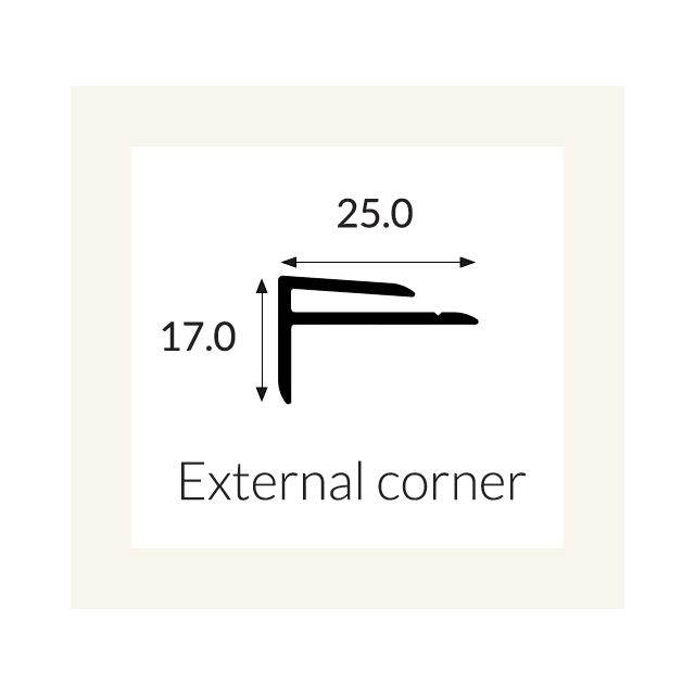 Hycom Satins Colour - External F Corner - Linen - 2.5m
