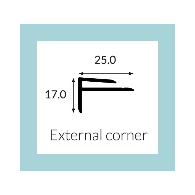Hycom Satins Colour - External F Corner - Mint - 3.0m