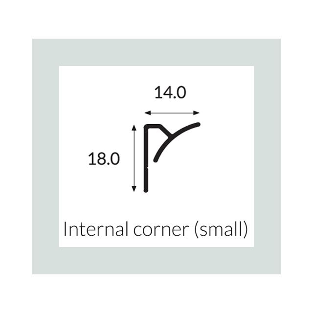 Hycom Satins Colour - Small Internal Corner 18mm - Duck Egg - 2.5m