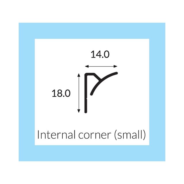 Hycom Satins Colour - Small Internal Corner 18mm - Sky - 2.5m