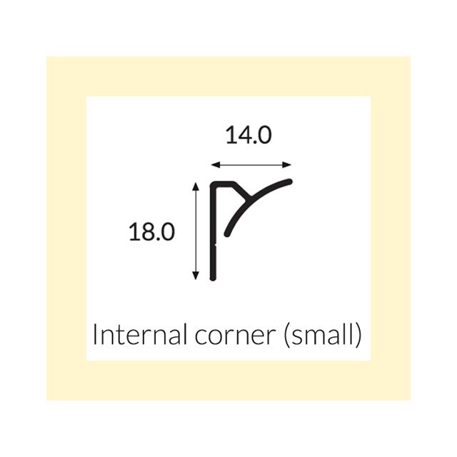 Hycom Satins Colour - Small Internal Corner 18mm - Ivory - 3.0m
