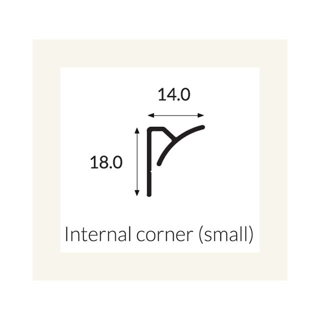 Hycom Satins Colour - Small Internal Corner 18mm - Linen - 2.5m