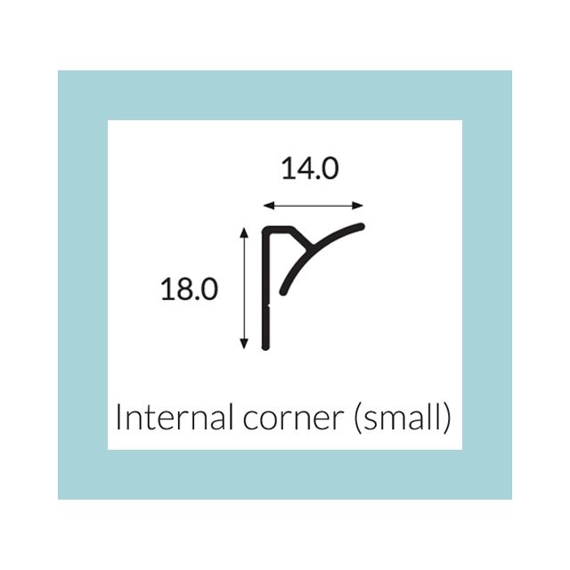 Hycom Satins Colour - Small Internal Corner 18mm - Mint - 3.0m