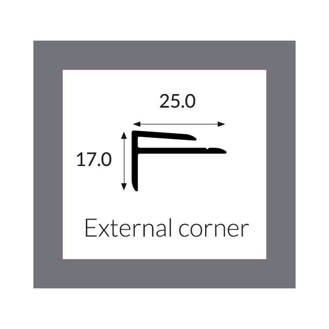 Hycom Vital Colour Collection External Corner 3m - Ash
